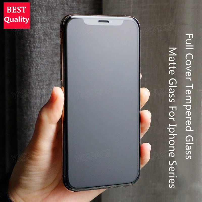 1-3Pcs Anti Fingerprint Frosted Matte Screen Protector for iPhone X XS XR 11 12 13 mini 14 15 16 Pro Max Plus SE Tempered Glass