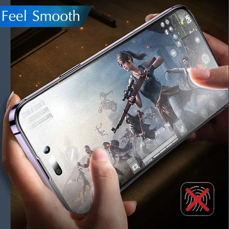 1-3Pcs Anti Fingerprint Frosted Matte Screen Protector for iPhone X XS XR 11 12 13 mini 14 15 16 Pro Max Plus SE Tempered Glass