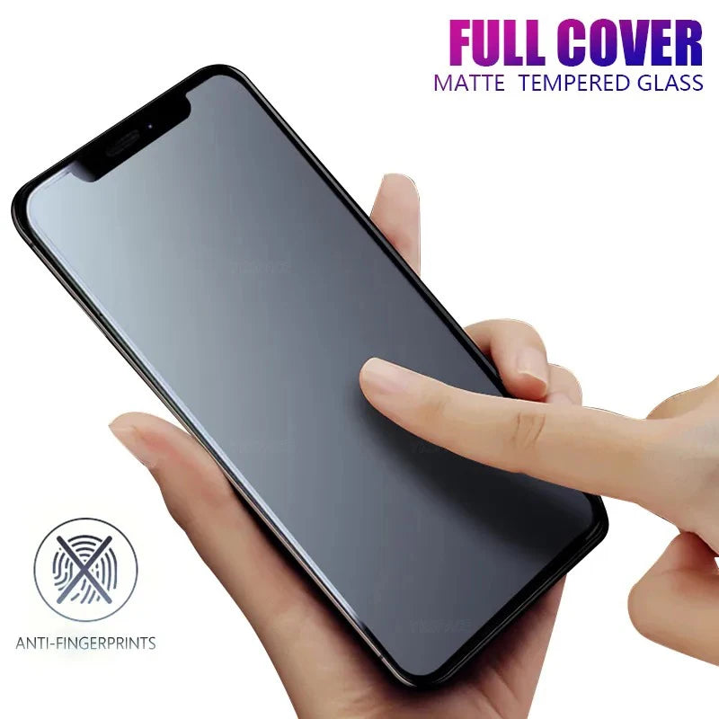 1-3Pcs Anti Fingerprint Frosted Matte Screen Protector for iPhone X XS XR 11 12 13 mini 14 15 16 Pro Max Plus SE Tempered Glass