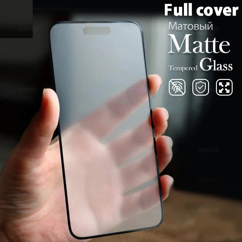 1-3Pcs Anti Fingerprint Frosted Matte Screen Protector for iPhone X XS XR 11 12 13 mini 14 15 16 Pro Max Plus SE Tempered Glass