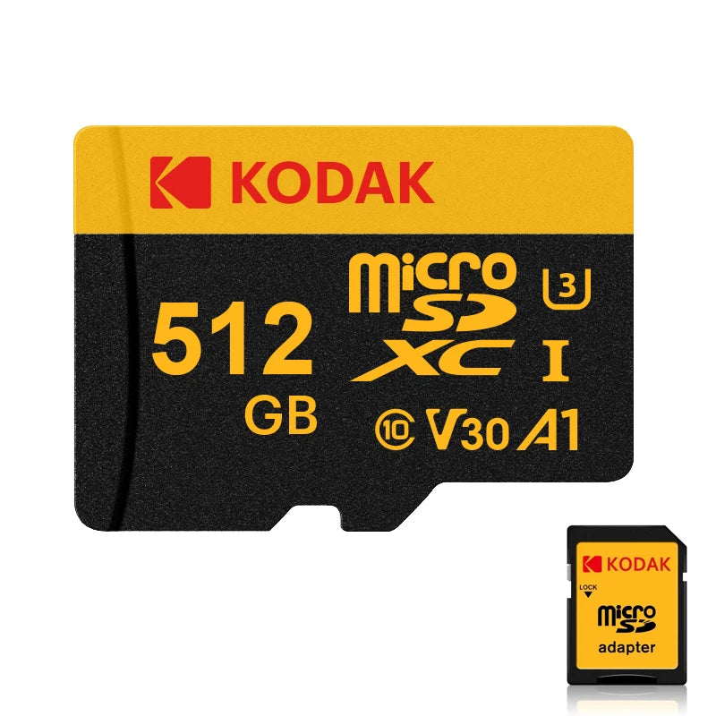 100% KODAK Original Microsd Card 512GB 256GB 128GB 64GB 32GB Class10 Memori Memory Card C10 TF Cards SDXC U3 4K For Drone Camera