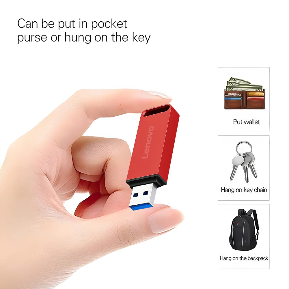 Lenovo 16TB USB Flash Drives USB 3.0 Metal Pen Drive 8TB OTG High Speed Pendrive Portable Ssd 4tb 2TB Usb Memories For Laptop PC