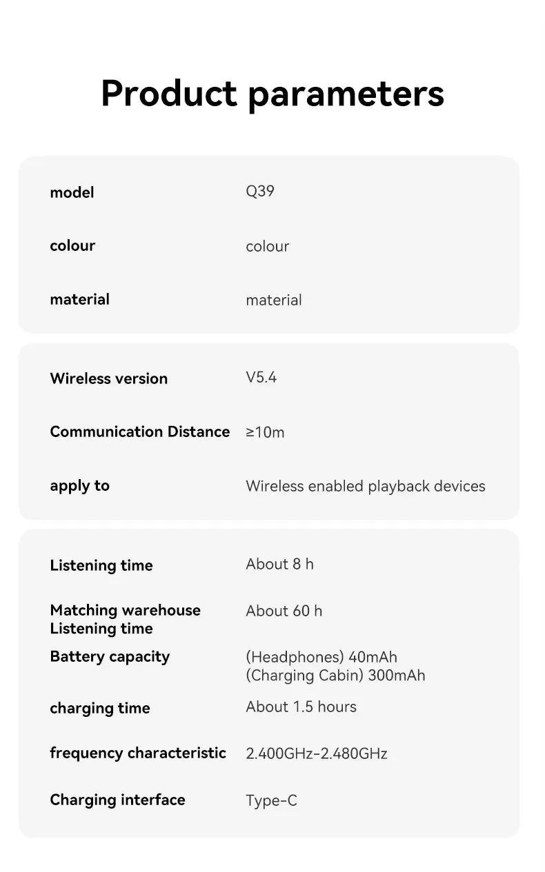 EARDECO Business Auriculares Bluetooth Headphones Wireless Earphones Earbuds Bass Stereo Sport Headset with Mic Audifonos