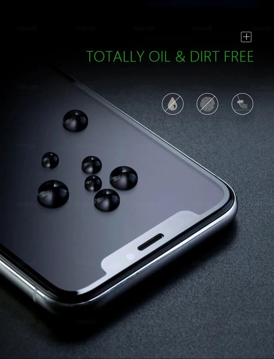 1-3Pcs Anti Fingerprint Frosted Matte Screen Protector for iPhone X XS XR 11 12 13 mini 14 15 16 Pro Max Plus SE Tempered Glass