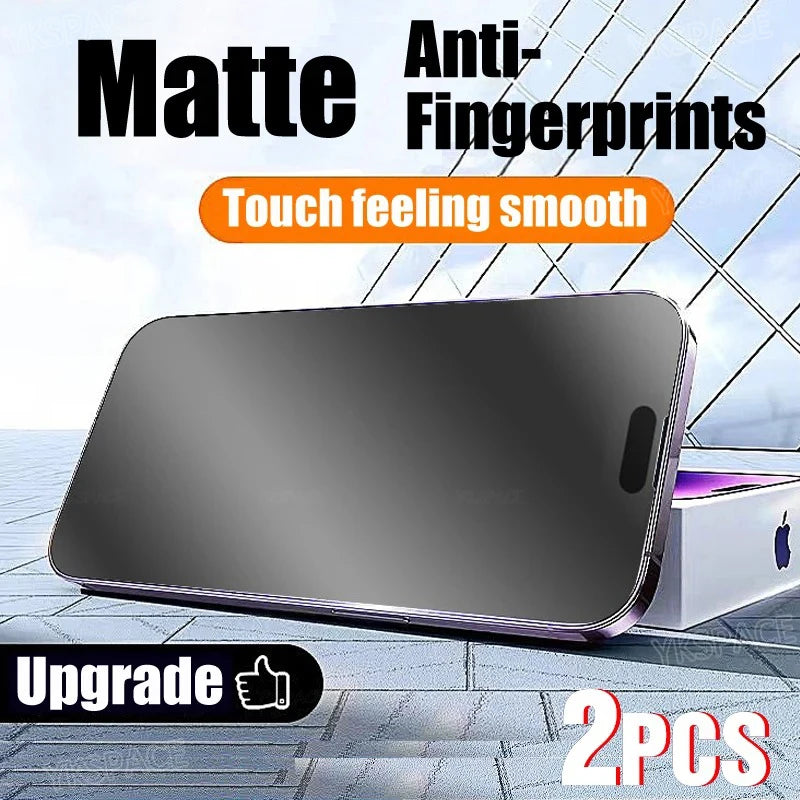 1-3Pcs Anti Fingerprint Frosted Matte Screen Protector for iPhone X XS XR 11 12 13 mini 14 15 16 Pro Max Plus SE Tempered Glass