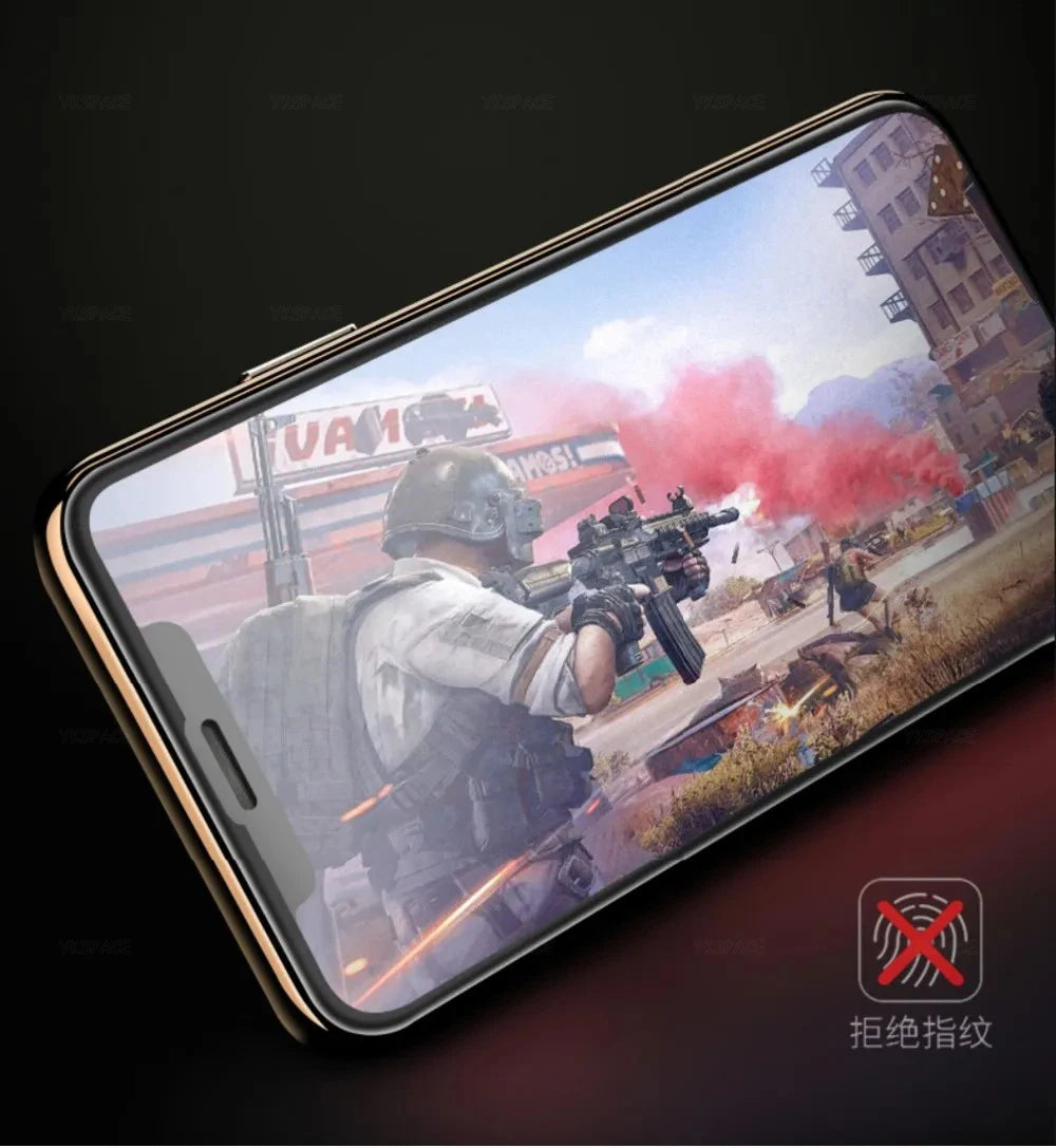 1-3Pcs Anti Fingerprint Frosted Matte Screen Protector for iPhone X XS XR 11 12 13 mini 14 15 16 Pro Max Plus SE Tempered Glass
