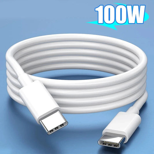 100W Super Fast Charing Double Type C Cable For Android Phones Laptop Macbook iPad Universal Data Cord Type-C Line 1/1.5/2M