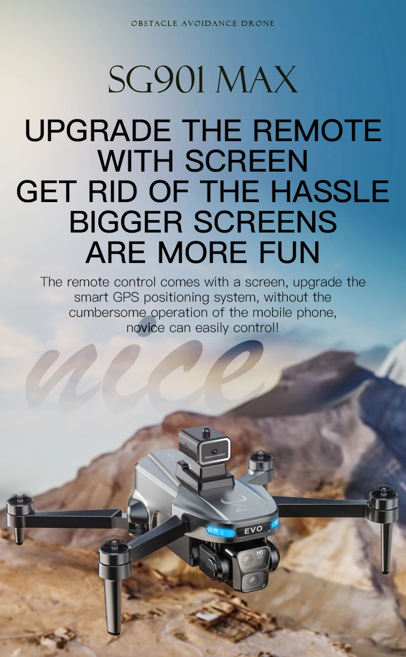 New SG901 MAX GPS Drone Professional 8K Camera Aerial FPV Brush Avoiding Obstacle with Large Screen Remote Control Folding Dron