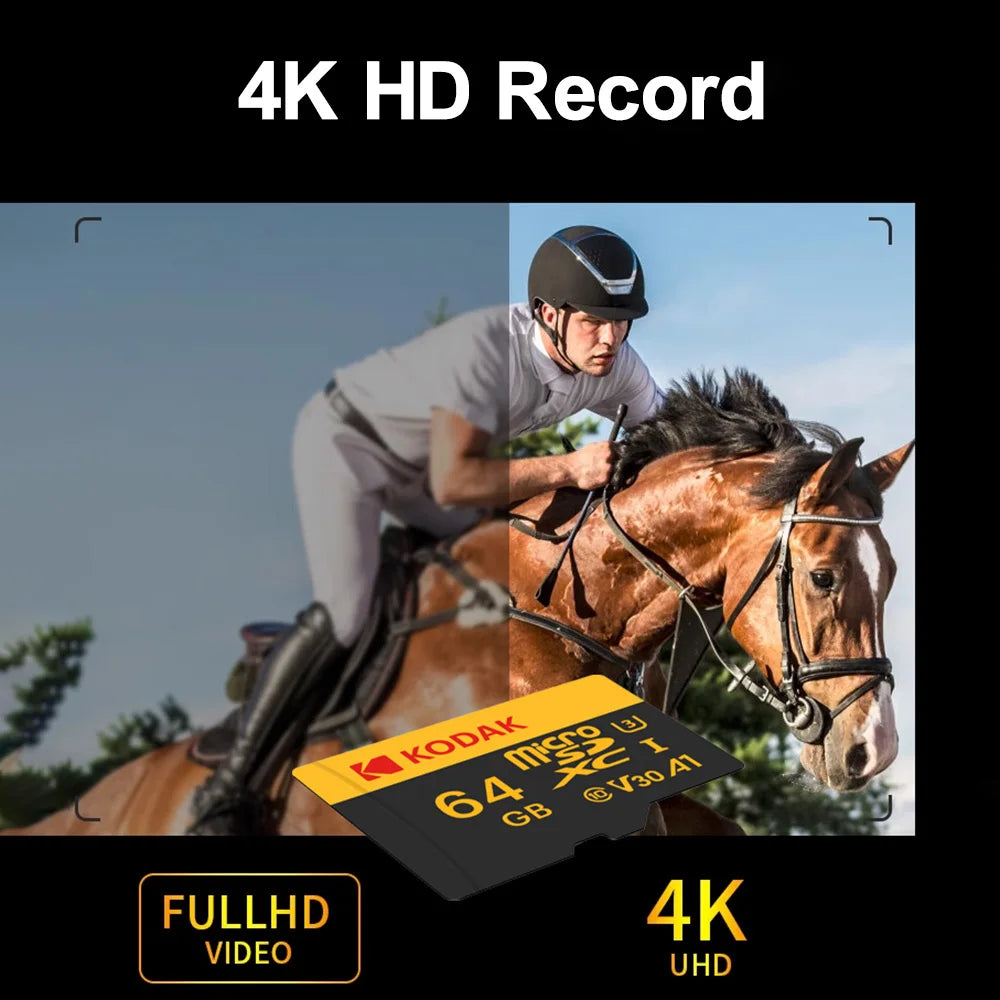 100% KODAK Original Microsd Card 512GB 256GB 128GB 64GB 32GB Class10 Memori Memory Card C10 TF Cards SDXC U3 4K For Drone Camera