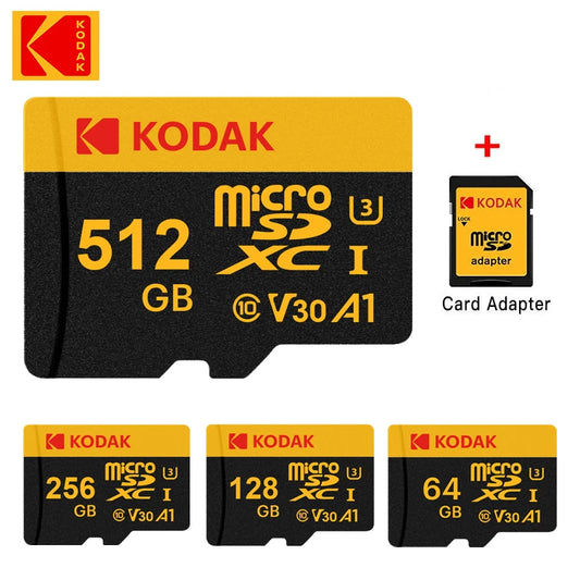 100% KODAK Original Microsd Card 512GB 256GB 128GB 64GB 32GB Class10 Memori Memory Card C10 TF Cards SDXC U3 4K For Drone Camera